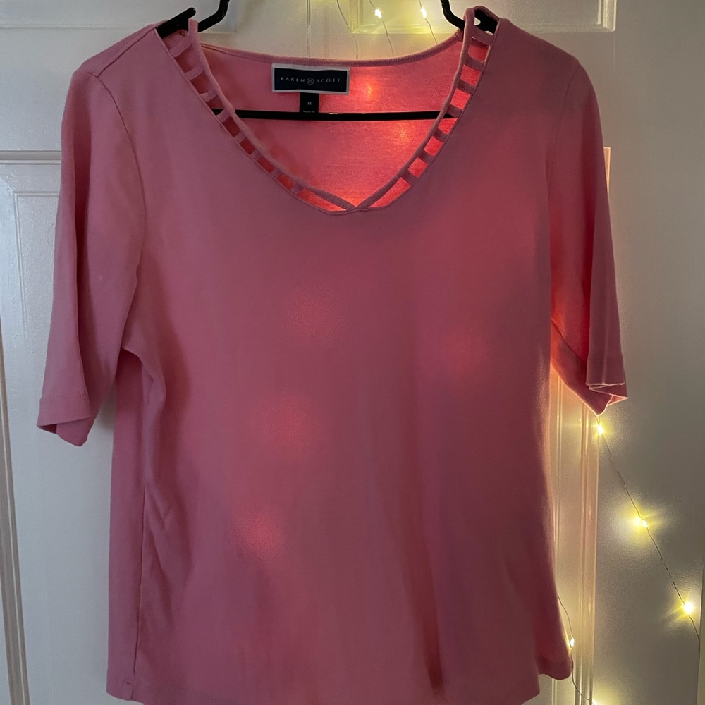 Karen Scott pink top size medium